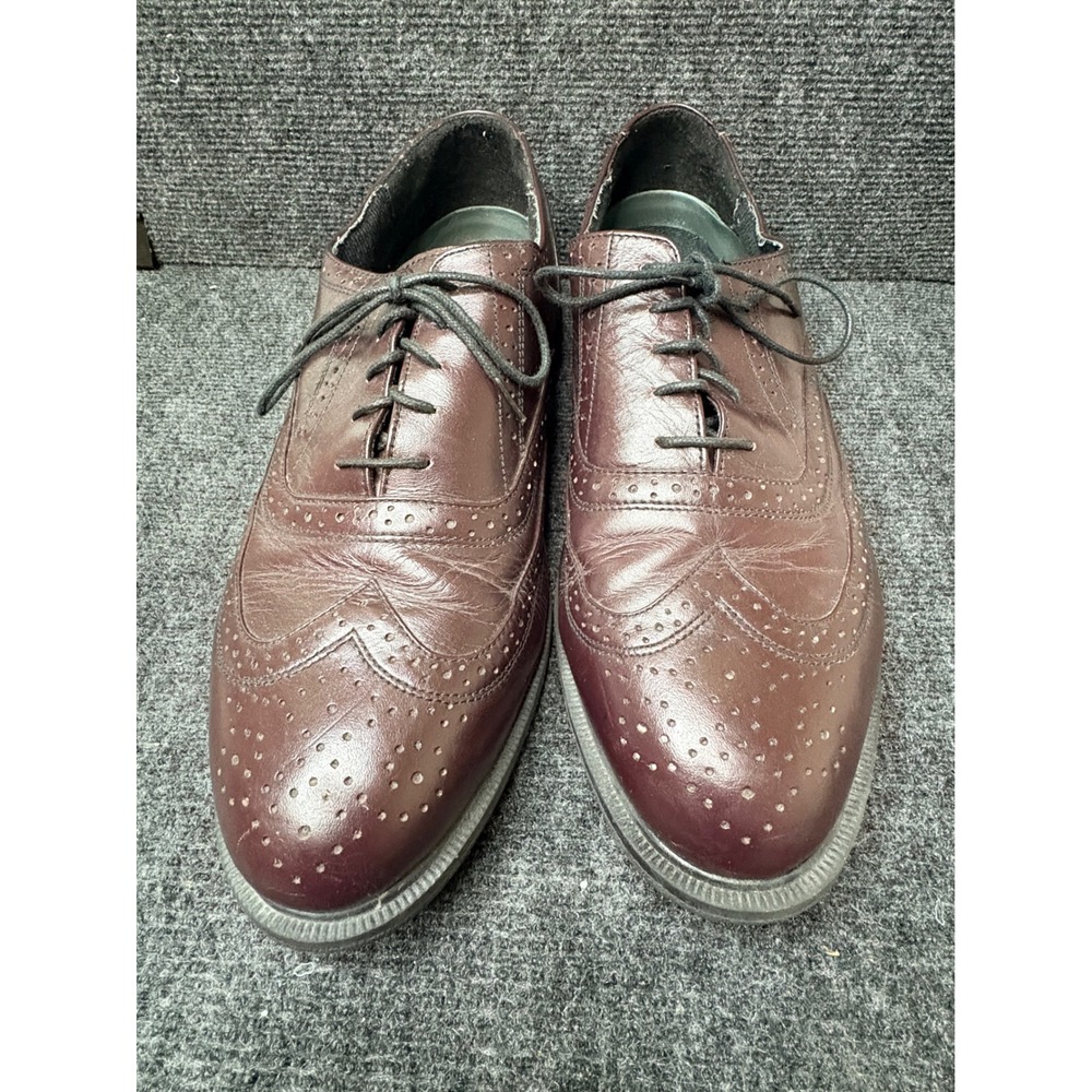 Deer Stags Banker Mens 13M Burgundy Leather Wingtip Oxford Brogue Dress Shoes